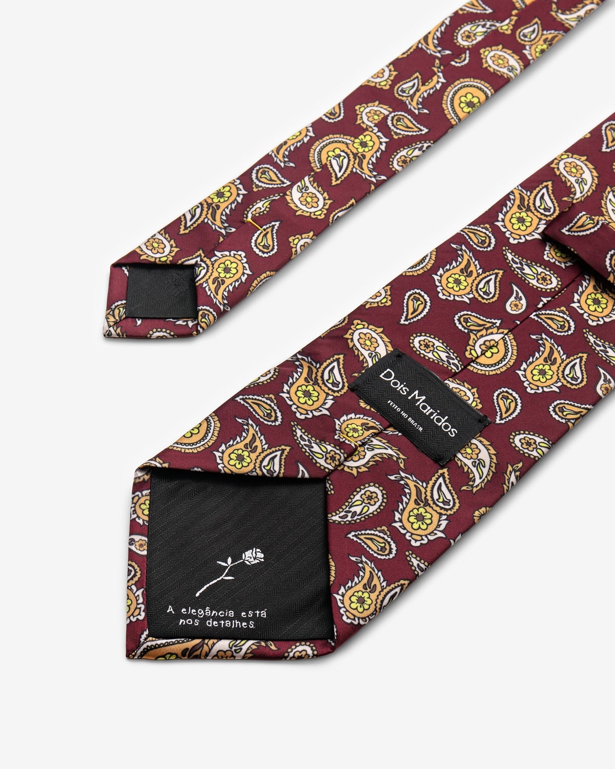 Gravata Larga Paisley Marsala