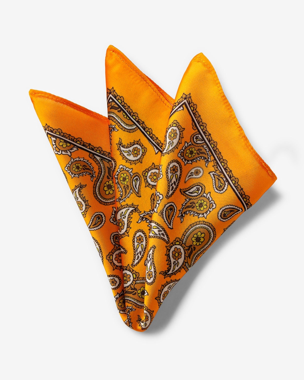 Lenço de Bolso Paisley Amarelo