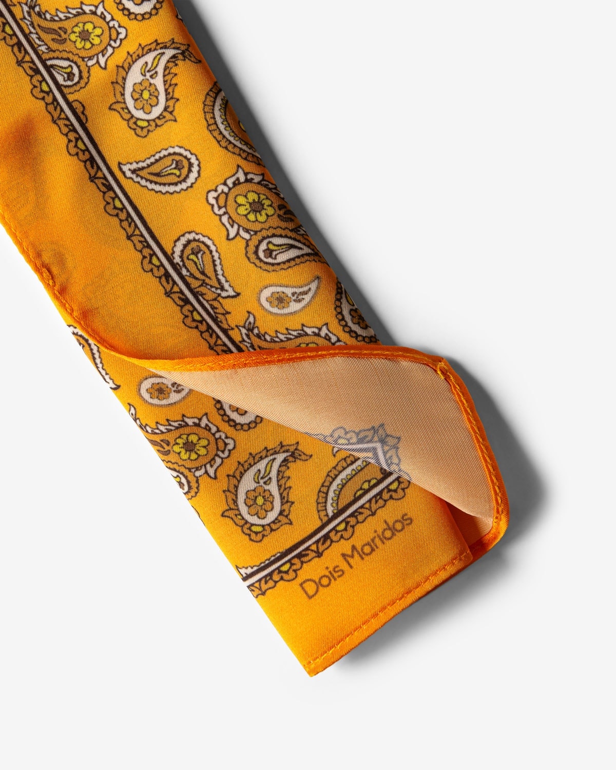 Lenço de Bolso Paisley Amarelo