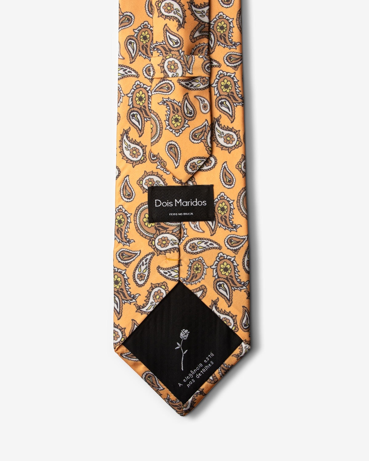 Gravata Larga Paisley Amarelo